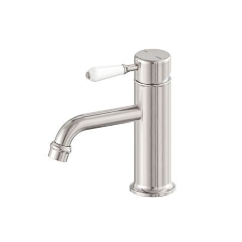 York Str Basin Mixer w/Wht Porc Lvr  BN