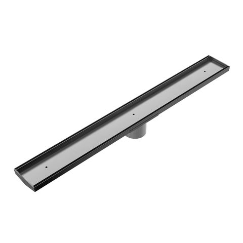 Tile Insert V Channel 900x106mm Floor Grate 80mm Outlet Gun Metal