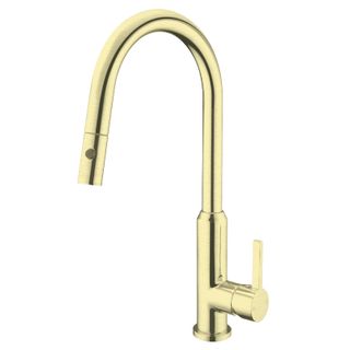 Pearl Pull Out Sink Mixer With Vegie Spray Function Brushed Gold