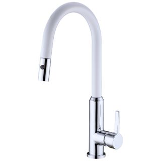 Pearl Pull Out Sink Mixer With Vegie Spray Function Chrome White