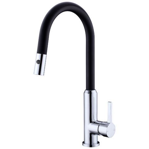 Pearl Pull Out Sink Mixer With Vegie Spray Function Matte Black