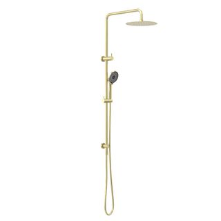 Round Project Twin Shower Brushed Gold