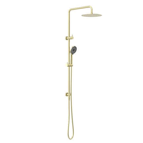 Round Project Twin Shower Brushed Gold