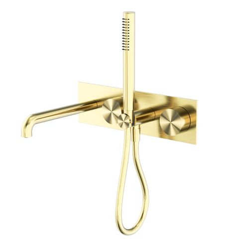 Kara Progressive Shower System With Spout 250mm Brushed Gold