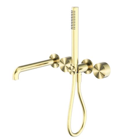 Kara Progressive Shower System Separate Plate With Spout 230mm Brushed Gold
