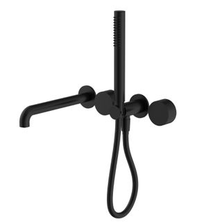 Kara Progressive Shower System Separate Plate With Spout 230mm Matte Black