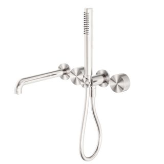 Kara Progressive Shower System Separate Plate With Spout 250mm Brushed Nickel