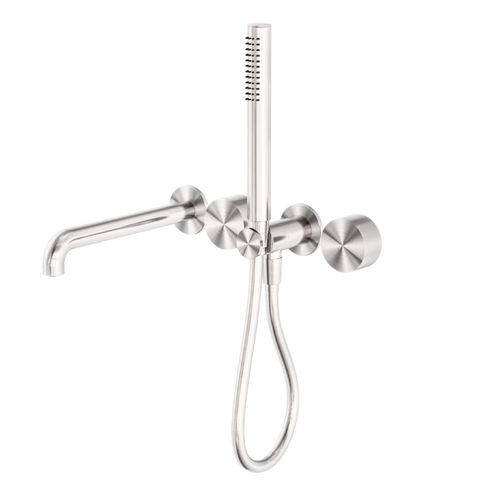 Kara Progressive Shower System Separate Plate With Spout 250mm Brushed Nickel