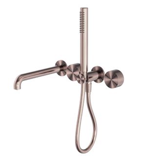 Kara Progressive Shower System Separate Plate With Spout 250mm Brushed Bronze