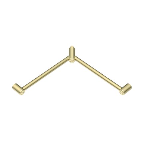 Mecca Care 32mm Wrap Around Corner Grab Rail 600X600mm Brushed Gold