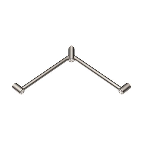 Mecca Care 32mm Wrap Around Corner Grab Rail 600X600mm Brushed Nickel