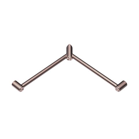 Mecca Care 32mm Wrap Around Corner Grab Rail 600X600mm Brushed Bronze