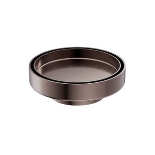 130mm Round Tile Insert Floor Waste 80mm Outlet Brushed Bronze