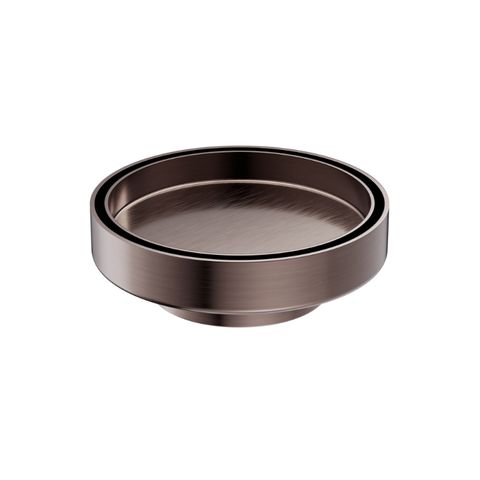 130mm Round Tile Insert Floor Waste 80mm Outlet Brushed Bronze