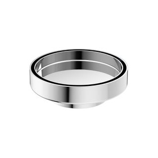 130mm Round Tile Insert Floor Waste 80mm Outlet Chrome