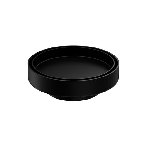 130mm Round Tile Insert Floor Waste 80mm Outlet Matte Black