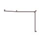 Mecca Care 32mm DDA Accessible Toilet Grab Rail Set 45 Degree Continuous 750X965X1025mm Brushed Bron