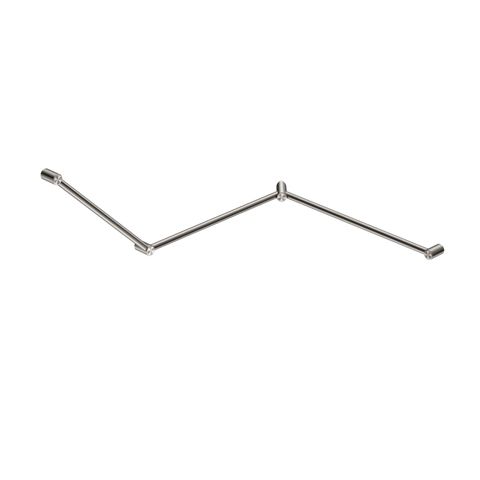 Mecca Care 32mm DDA Accessible Toilet Grab Rail Set 45 Degree Continuous 750X965X1025mm Brushed Nick