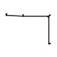 Mecca Care 32mm DDA Accessible Toilet Grab Rail Set 45 Degree Continuous 750X965X1025mm Matte Black