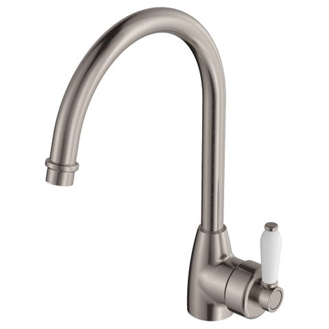 Eleanor Gooseneck Kitchen Mixer Brushed Nickel/Ceramic