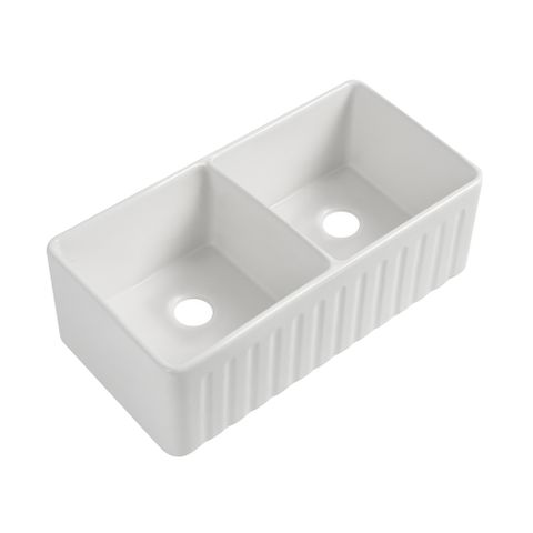 Virginia Gloss White Fire Clay Farm Sink Single Bowl 835*459*254