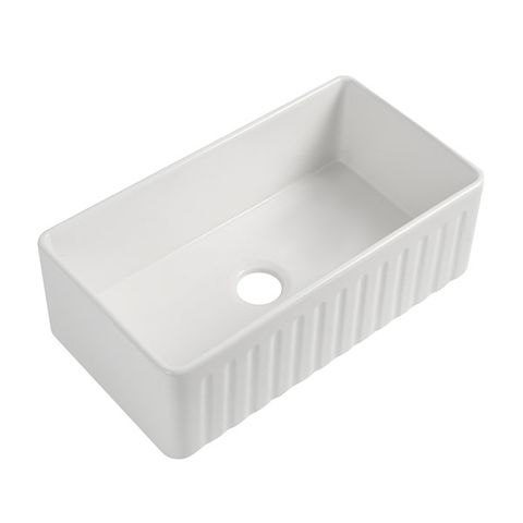 Virginia Gloss White Fire Clay Farm Sink Single Bowl 835*459*254