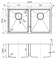 Eden R10 Above/Undermount Double Bowl Sink 760 X 440 X 190
