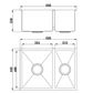 Tropea 1 & 2/3 Sink 600mm x 440mm x 230mm Stainless Steel