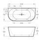 Cortona Gloss White Free Standing Back To Wall Acylic Bath 1500*750*580