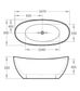 Gubbio Gloss White Free Standing Acylic Bath 1680*800*660