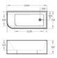 Modica Gloss White Free Standng Corner Acylic Bath /Right Corner 1500*730*560