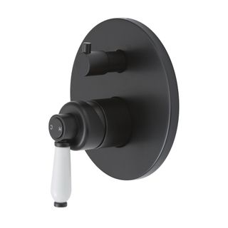 Eleanor Wall Mixer Diverter Matte Black White Handle