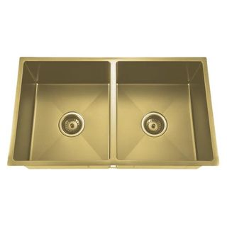 Tropea Double Bowl 760x440x230 Brushed Gold