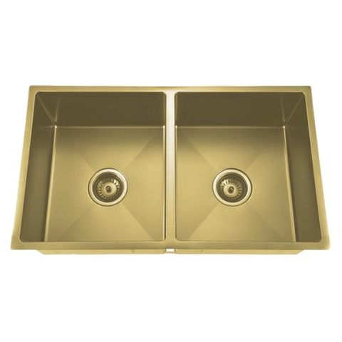 Tropea Double Bowl 760x440x230 Brushed Gold