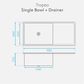 Tropea Single Bowl W/ Drainer Sink 980W X 440D X 230H 304 Stainless Steel
