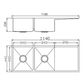 Tropea Double Bowl 1140x440x230 Stainless Steel
