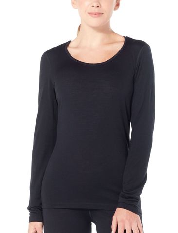 Icebreaker Women's 200 Oasis Long Sleeve Scoop Black