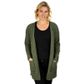 Koru Womens Long Line Cardigan With Pockets Moss