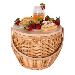 Avanti Insulated Wicker/pine Wood Top Picnic Basket