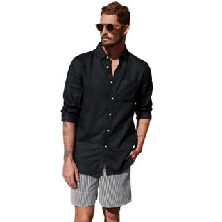 Academy Brand Hampton Linen Shirt - Black