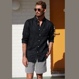 Academy Brand Hampton Linen Shirt - Black