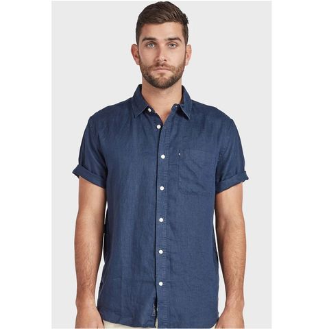 Academy Brand Hampton Linen Shirt - Navy