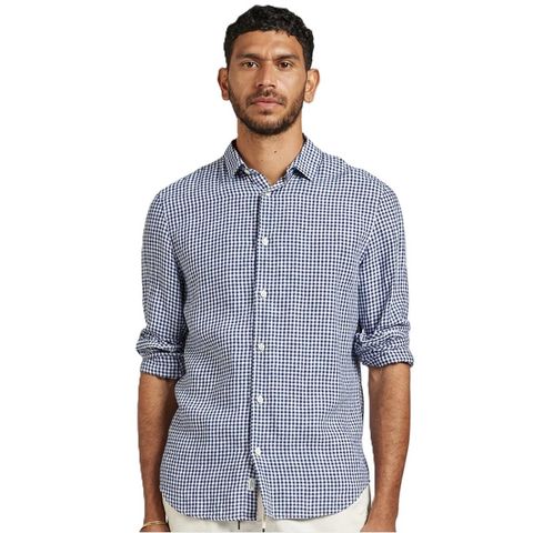 Academy Brand Bobby Linen Shirt - Navy