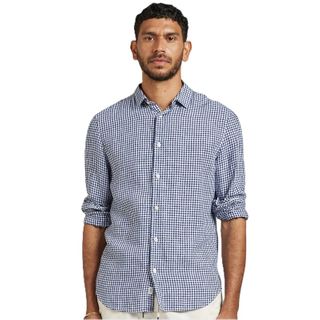 Academy Brand Bobby Linen Shirt - Navy