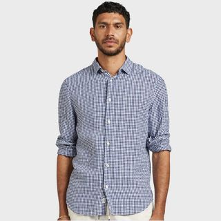 Academy Brand Bobby Linen Shirt - Navy