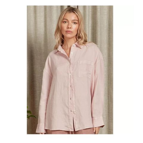 The Academy Brand Hampton Linen Shirt - Seashell Pink