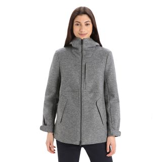 Icebreaker Felted Merino Hooded Jacket - Gritstone Heather