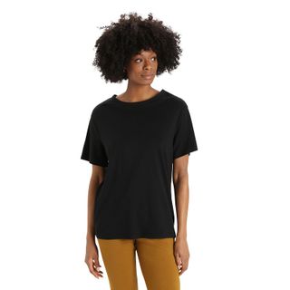 Icebreaker Women's Merino Granary Short Sleeve T-shirt - Black