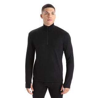 Icebreaker Men's Merino Original Long Sleeve Half Zip Sweater - Black