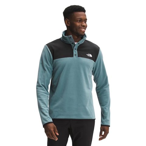 The North Face Men's Tka Glacier Fleece ¼ Snap - Tnf Black / Goblin Blue